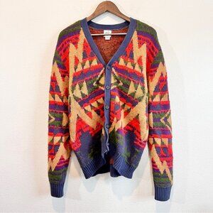 BDG Urban Outfitters Southwest Aztec Knit Cardigan Sweater M Boho Retro Grunge